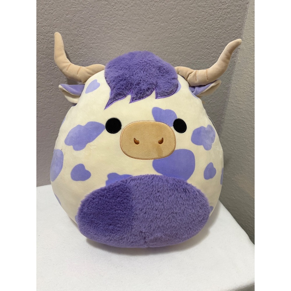 Squishmallows 16 Inch Conway Purple Spotted Highland Cow Plush NWT new with tags